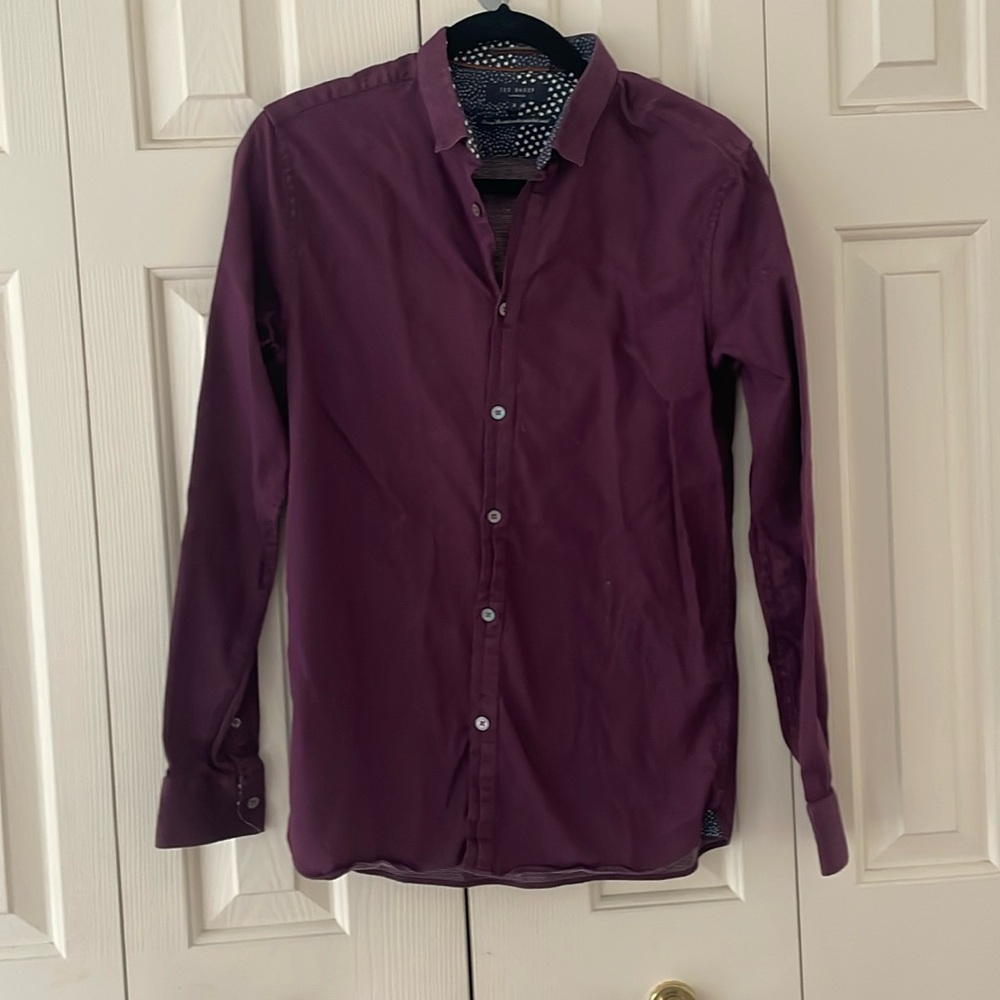 Maroon Ted Baker button up men’s shirt